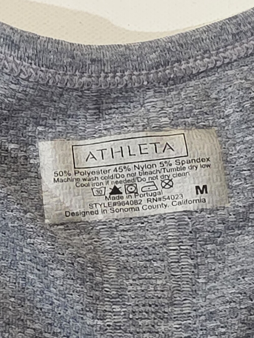 Athleta Performance Top Womens Medium Grey Gathered Front Yoga Pilates Activewea - Picture 2 of 6
